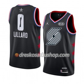 Muški NBA Dres Portland Trail Blazers Damian Lillard 0 2019 All-Star Jordan Brand Crna Swingman